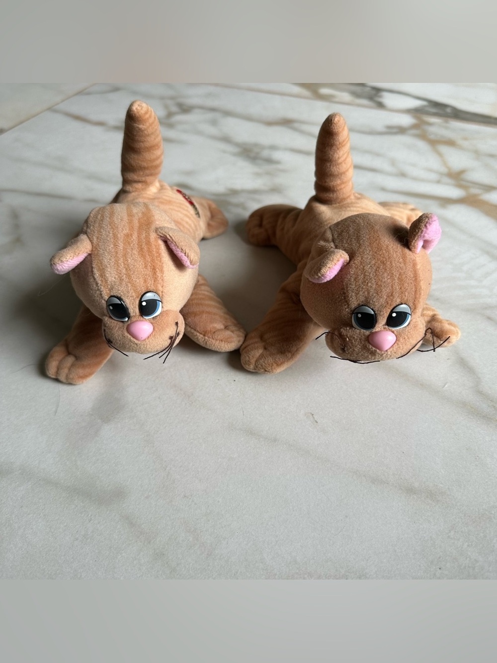 Vintage Tonka Pound Purries Orange Tabby Kitten Plush Lot (2) – 6"